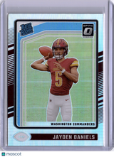 Jayden Daniels 2024 Panini Donruss Optic Holo Rated Rookie Prizm RC Commanders