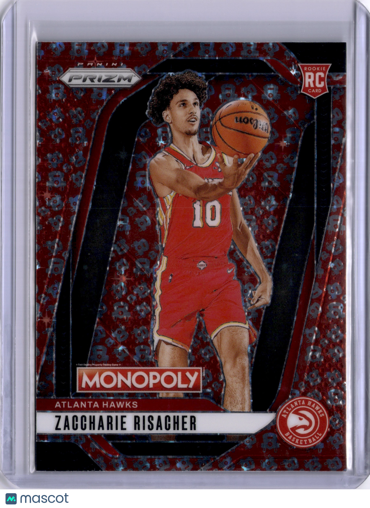 Zaccharie Risacher 2024-25 Panini Prizm Monopoly Free Parking Rookie RC Hawks