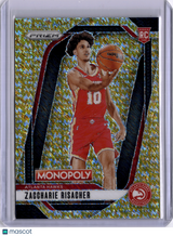 Zaccharie Risacher 2025 Panini Prizm Monopoly Gold Shimmer Rookie RC /500 Hawks