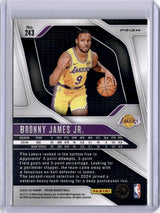 Bronny James Jr. 2024 Panini Prizm Silver Rookie RC Lakers
