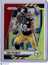 Troy Polamalu 2024 Panini Prizm Red and Yellow /44 Steelers HOF
