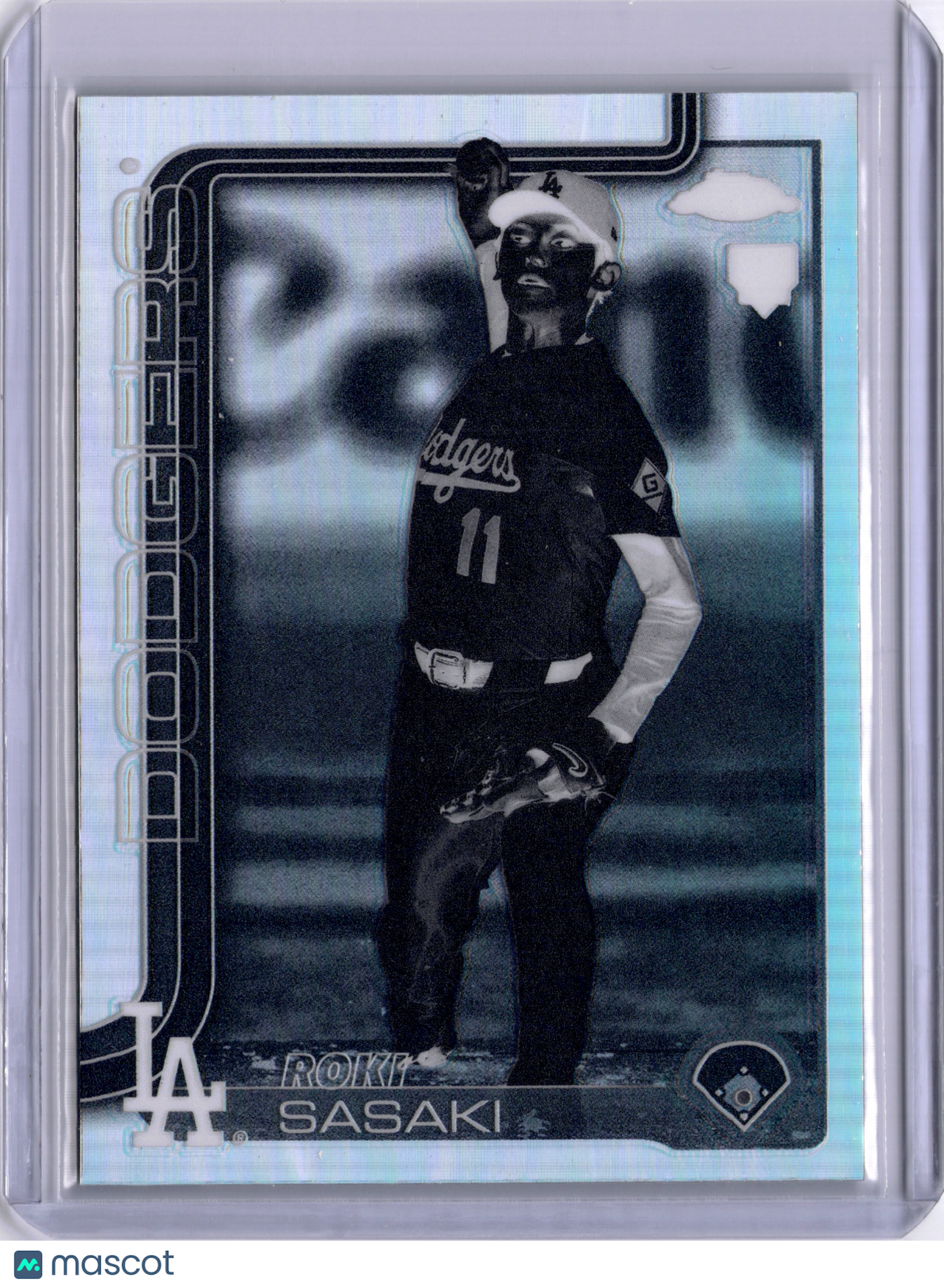 Roki Sasaki 2025 Topps Chrome Negative Refractor Rookie RC Dodgers
