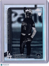 Roki Sasaki 2025 Topps Chrome Negative Refractor Rookie RC Dodgers