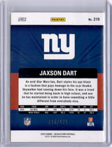Jaxson Dart 2025 Panini Revolution Levels Rookie RC /499 Giants