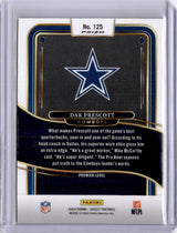 Dak Prescott 2025 Panini Select Premier Level Zebra SP