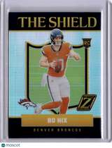 Bo Nix 2024 Panini Zenith The Shield Rookie RC Broncos Case Hit