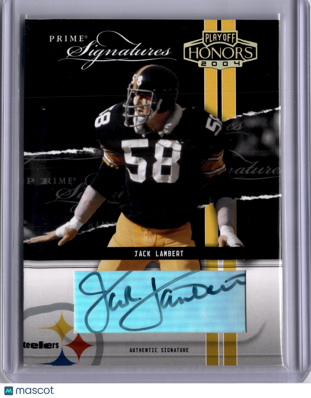 Jack Lambert 2004 Playoff Honors Prime Signatures /25 Auto Steelers HOF