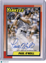 Paul O'Neill 2025 Topps Series 1 1990 35th Anniversary On Card Auto Yankees