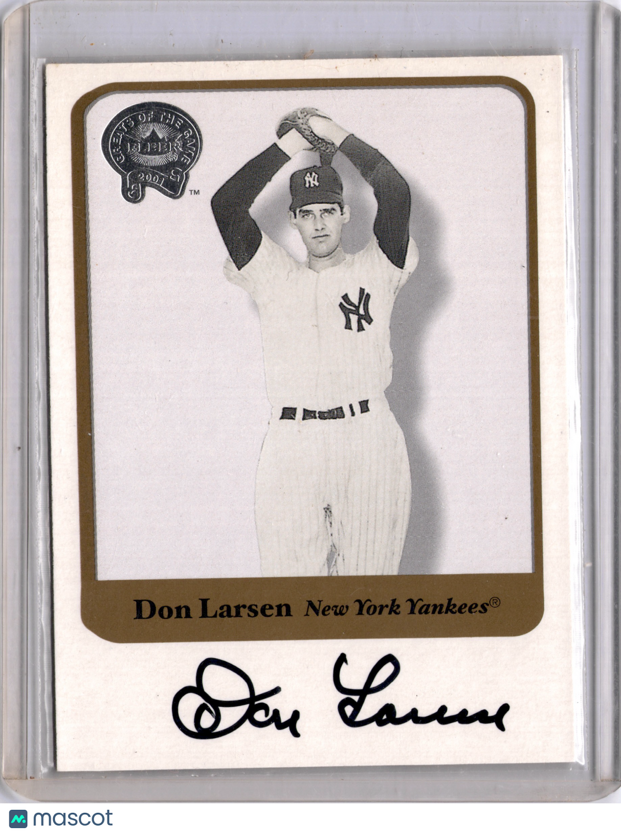 Don Larsen 2001 Fleer Greats of the Game On Card Autograph NY Yankees HOF Auto