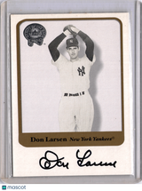 Don Larsen 2001 Fleer Greats of the Game On Card Autograph NY Yankees HOF Auto