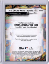 Pete Crow-Armstrong 2024 Topps Finest Rookie RC On Card Auto /125 Cubs