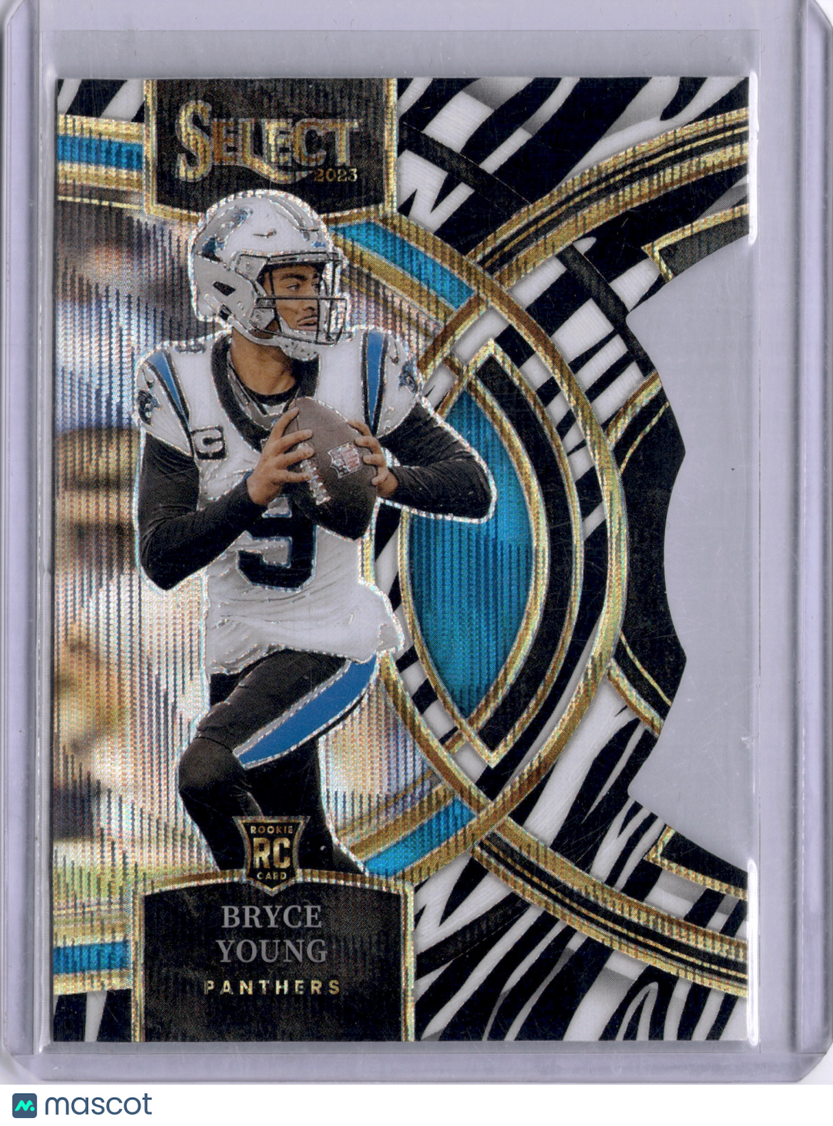Bryce Young 2023 Panini Select Zebra Die-Cut Rookie RC Panthers