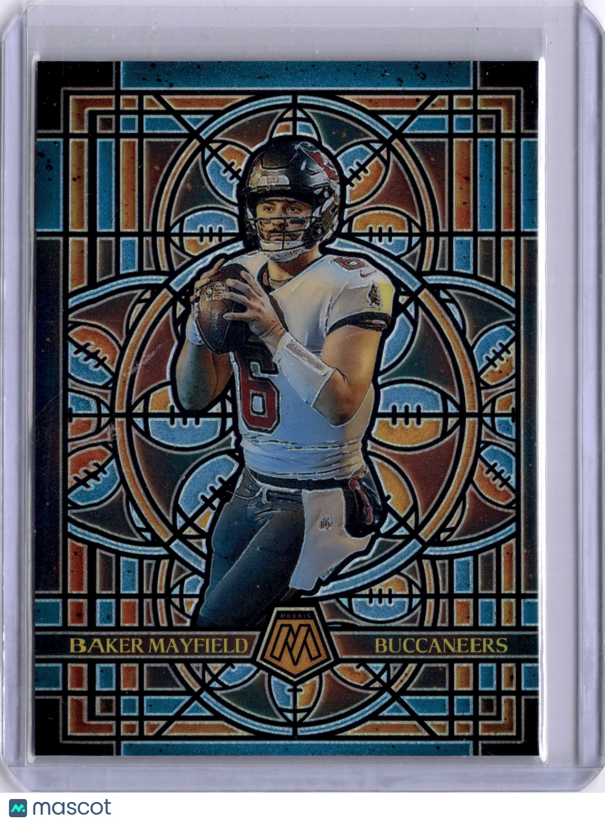 Baker Mayfield 2025 Panini Mosaic Stained Glass Case Hit SP