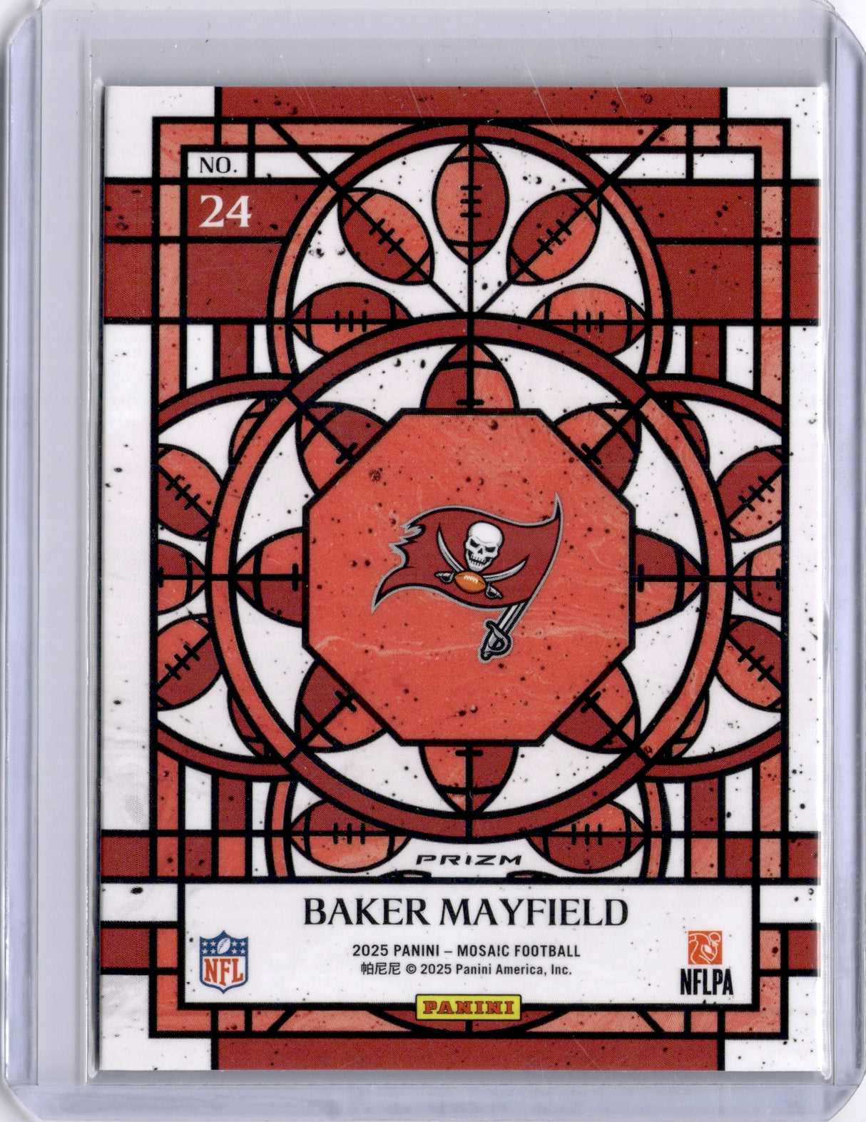 Baker Mayfield 2025 Panini Mosaic Stained Glass Case Hit SP