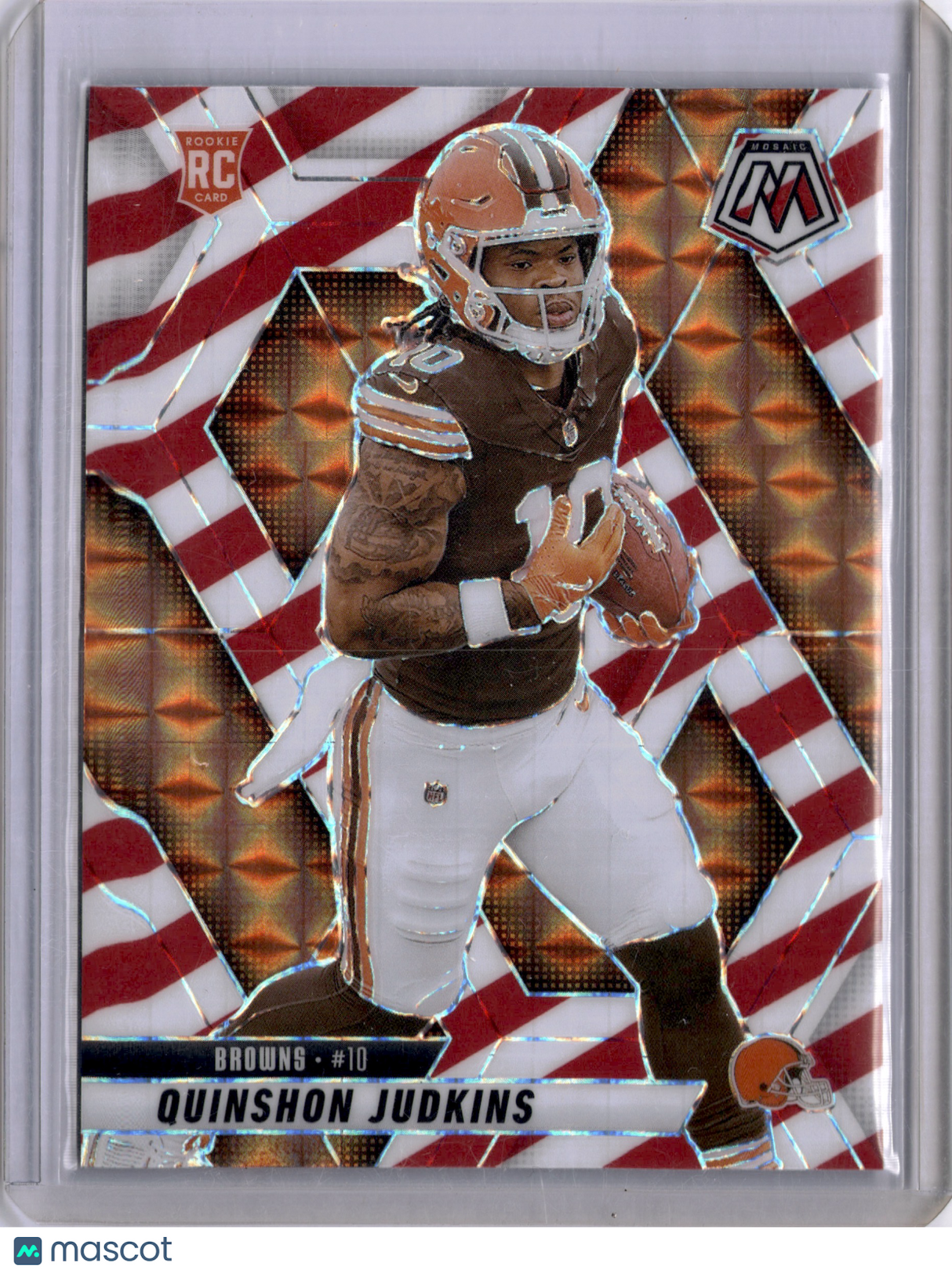 Quinshon Judkins 2025 Panini Mosaic Red White Candy Stripe Rookie RC Browns