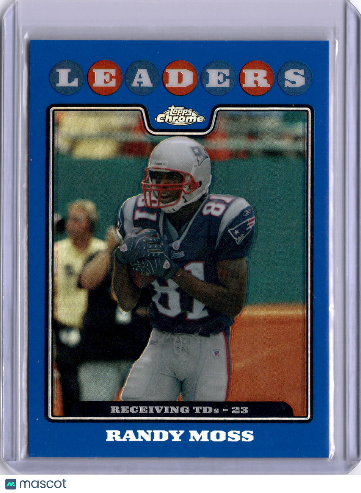Randy Moss 2008 Topps Chrome Blue Refractor Patriots