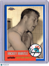 Mickey Mantle 2007 Topps Chrome Mickey Mantle Story Blue Refractor /100 Yankees