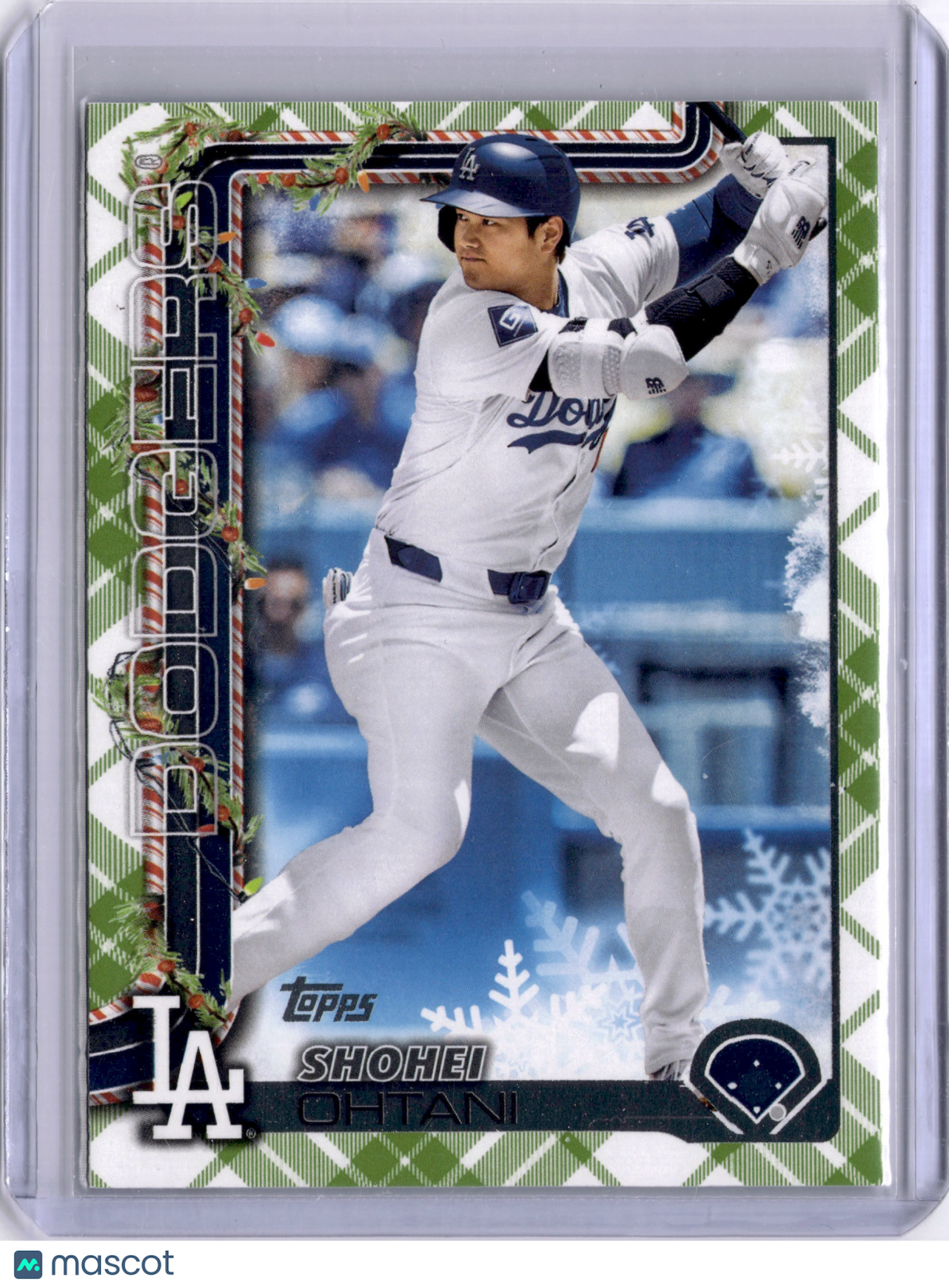 Shohei Ohtani 2025 Topps Holiday Green Plaid Dodgers
