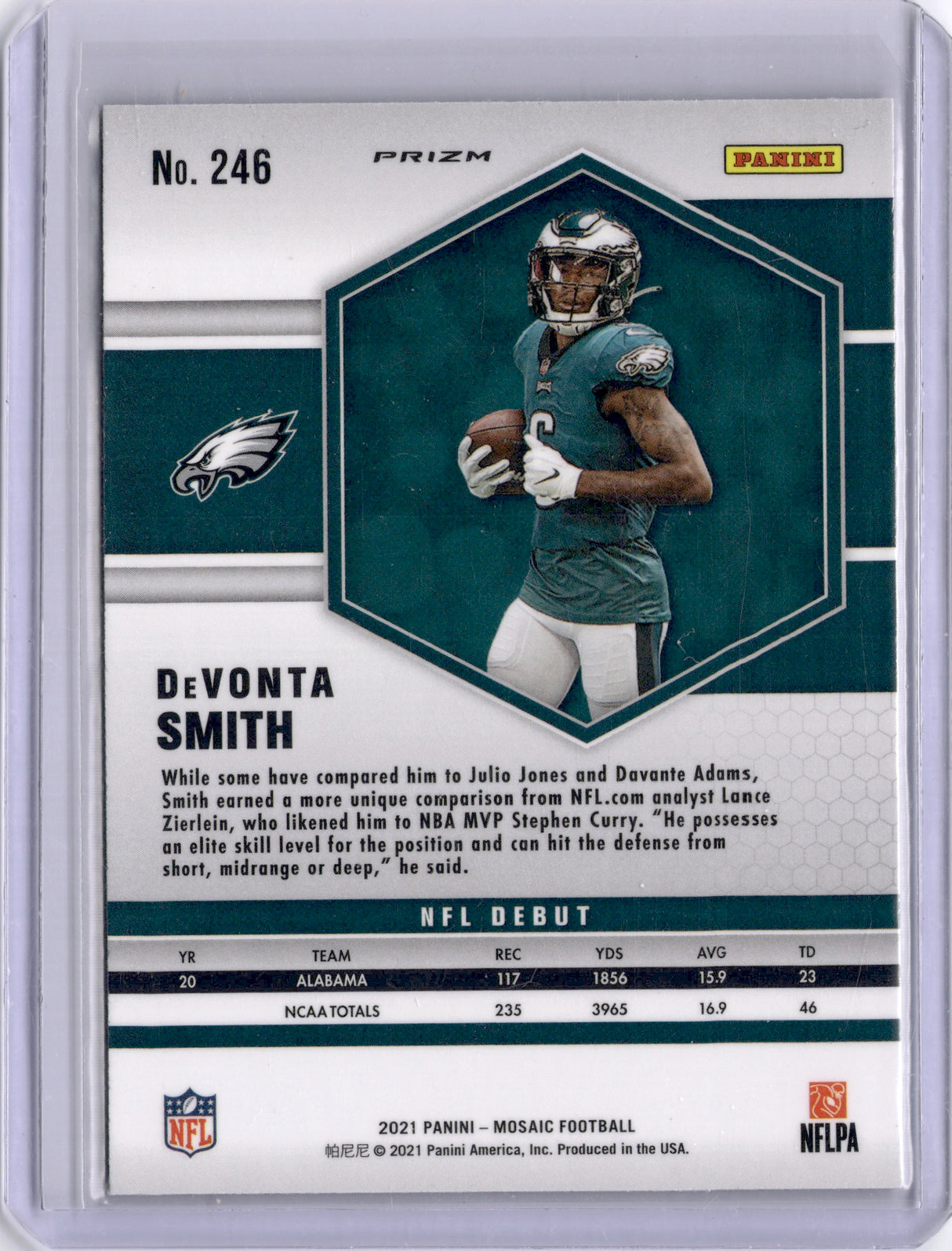DeVonta Smith 2021 Panini Mosaic Genesis Rookie RC SP