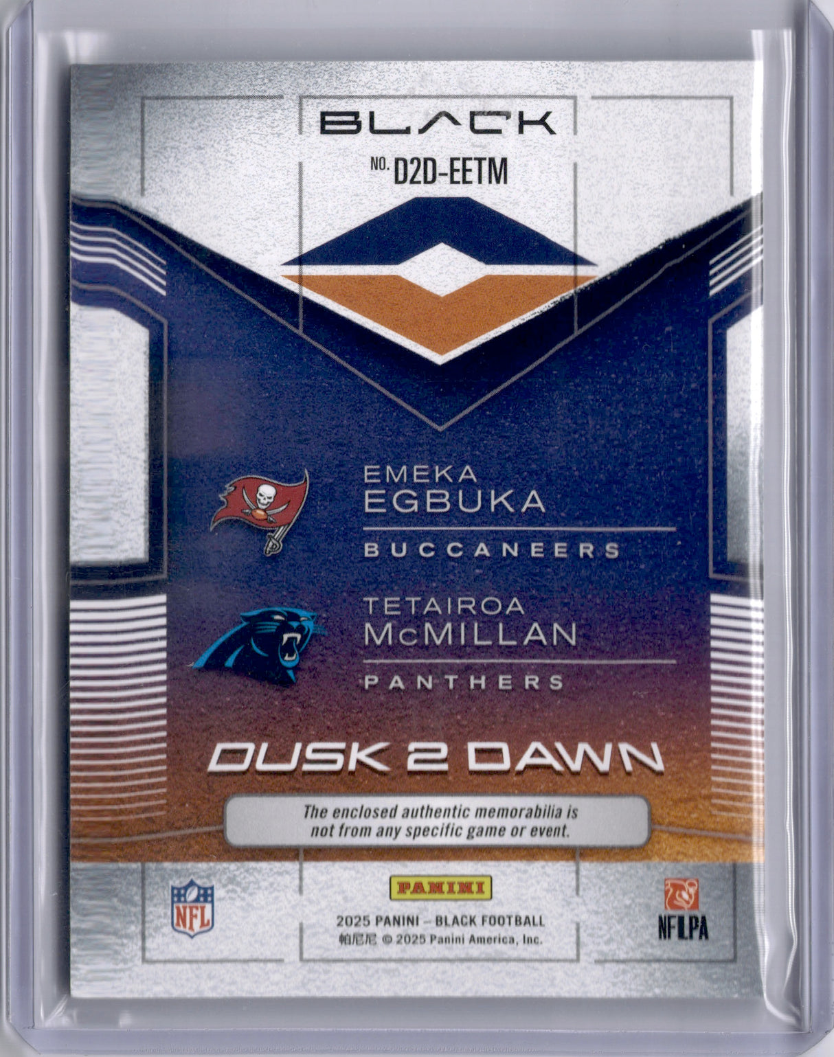 Emeka Egbuka Tetairoa McMillan 2025 Black Rookie RC Patch Dusk 2 Dawn /199