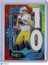 Justin Herbert 2025 Panini Select Numbers Tie-Dye /25 Chargers