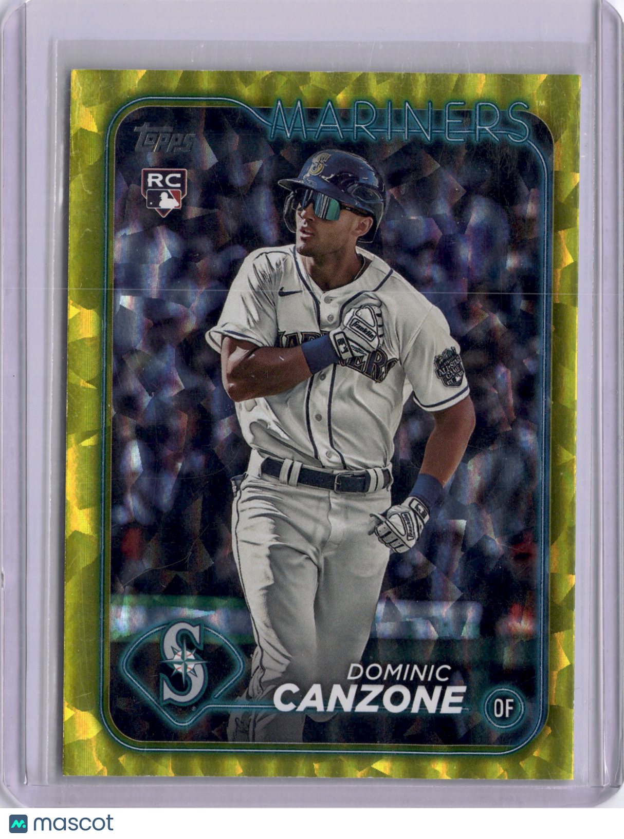 Dominic Canzone 2024 Topps Yellow Crackle /50 Rookie RC Mariners