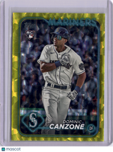 Dominic Canzone 2024 Topps Yellow Crackle /50 Rookie RC Mariners