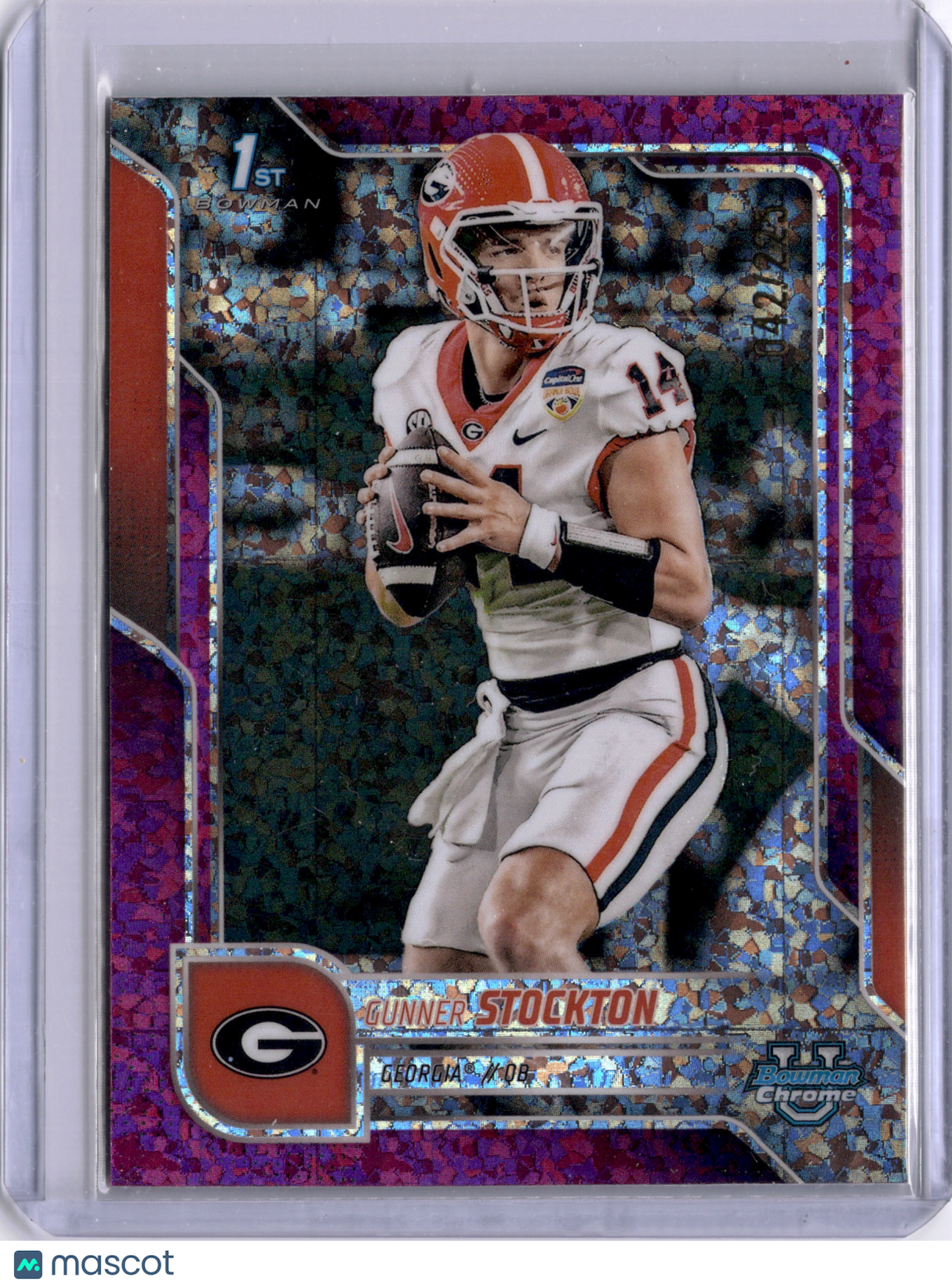 Gunner Stockton 2023 Topps Bowman Chrome U Fuchsia Diamond /225 UGA Bulldogs
