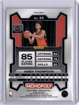 Amen Thompson 2024 Panini Prizm Monopoly Red Icons Rookie RC Rockets