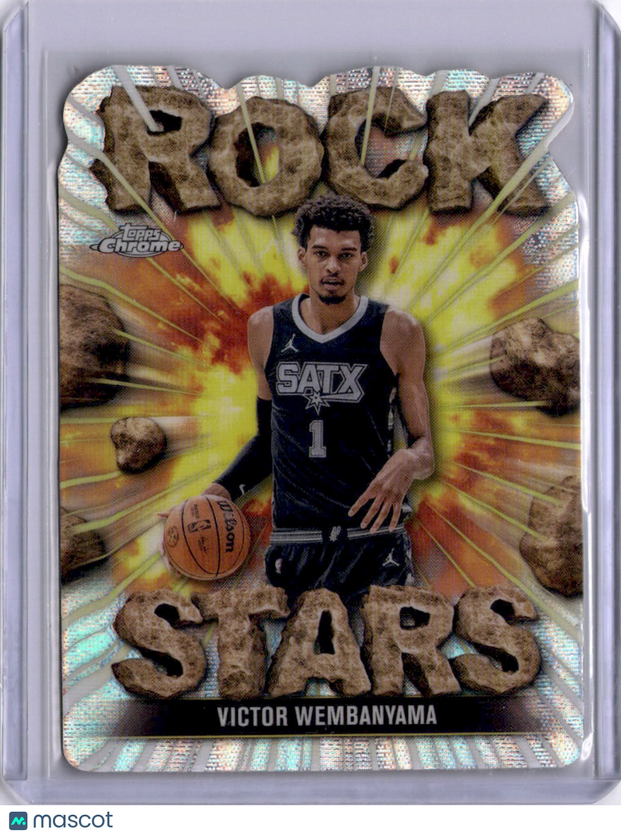 Victor Wembanyama 2025 Topps Chrome Rock Stars Case Hit SP Insert Spurs
