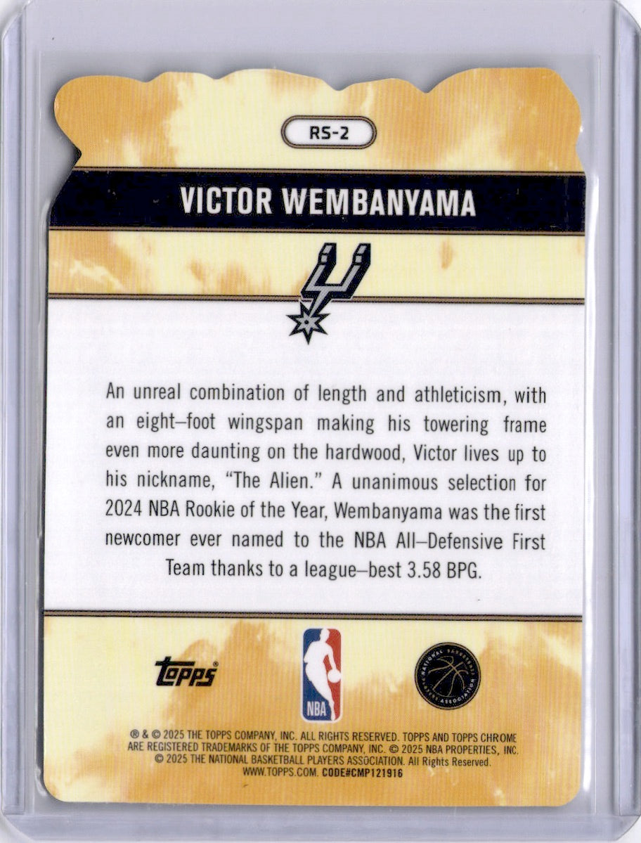 Victor Wembanyama 2025 Topps Chrome Rock Stars Case Hit SP Insert Spurs