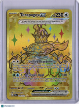 Terapagos EX 2025 Pokemon Prismatic Evolutions 180/137 Hyper Rare Gold