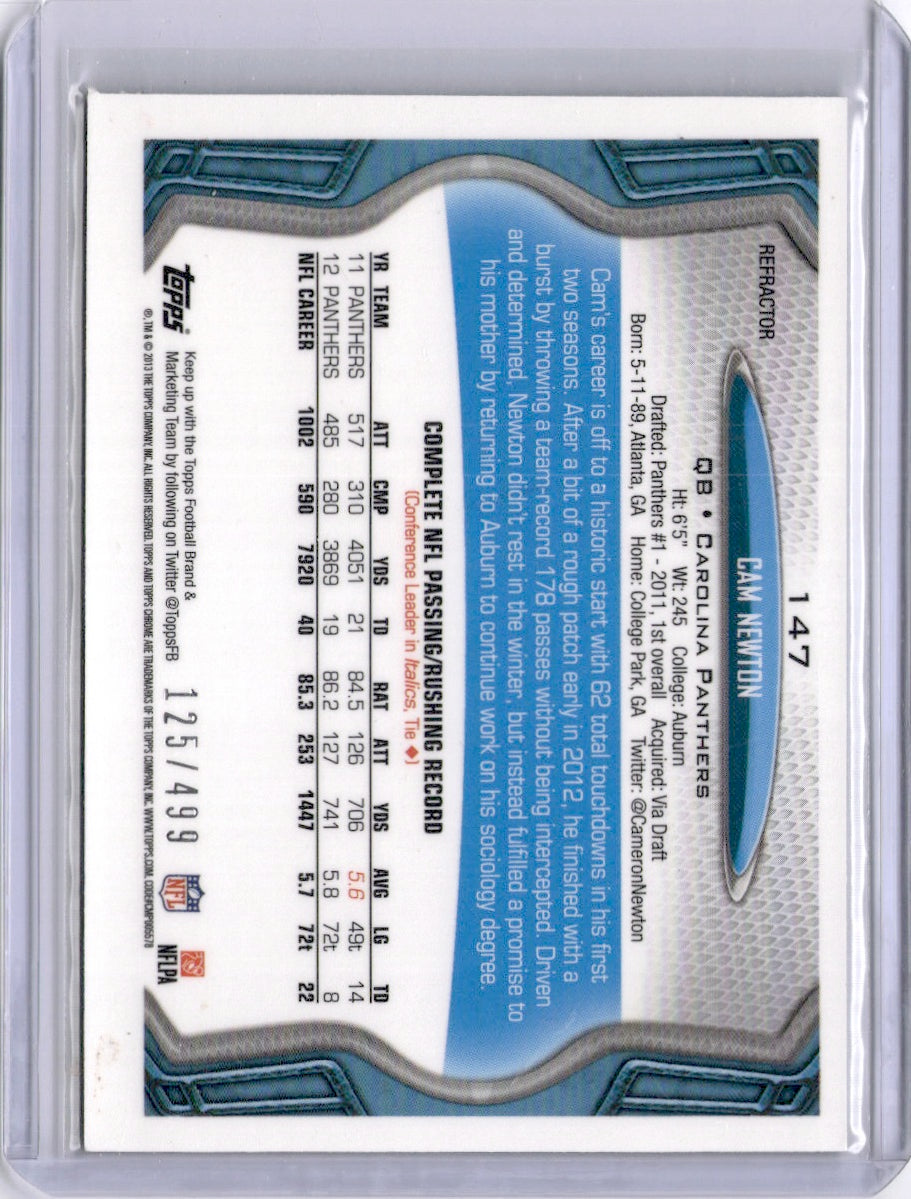 Cam Newton 2013 Topps Chrome Camo Refractor /499 Panthers
