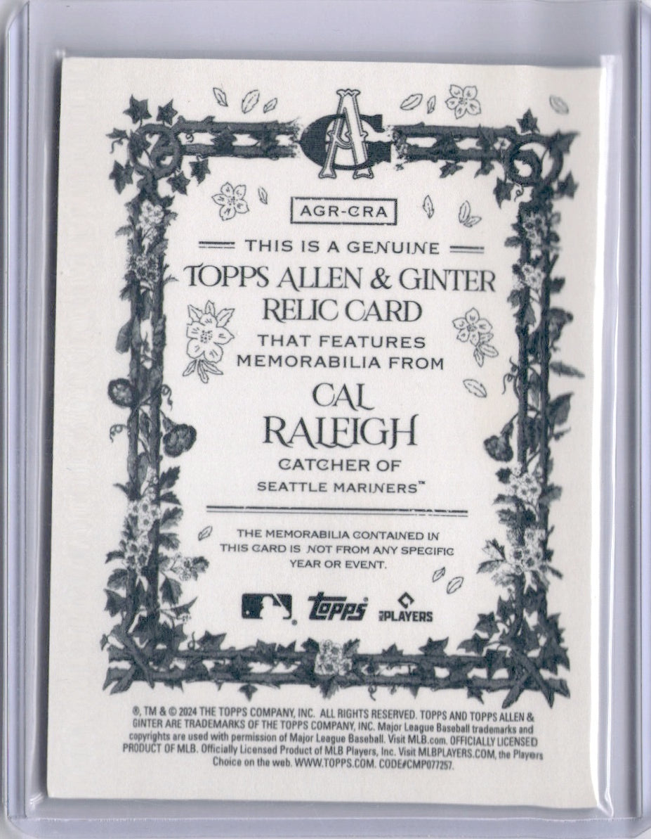 Cal Raleigh 2024 Topps Allen & Ginter Relic Patch Mariners