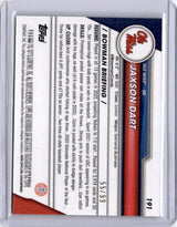 Jaxson Dart 2022 Bowman U Chrome Green /99 Ole Miss Giants