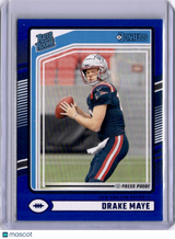 Drake Maye 2024 Panini Donruss Blue Press Proof Rated Rookie RC Patriots