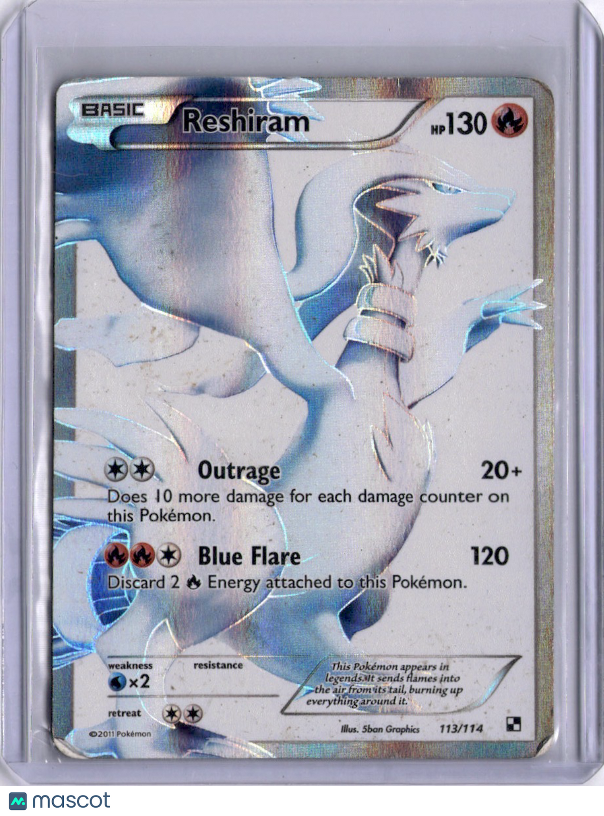 Reshiram 2011 Black & White 113/114 Full Art