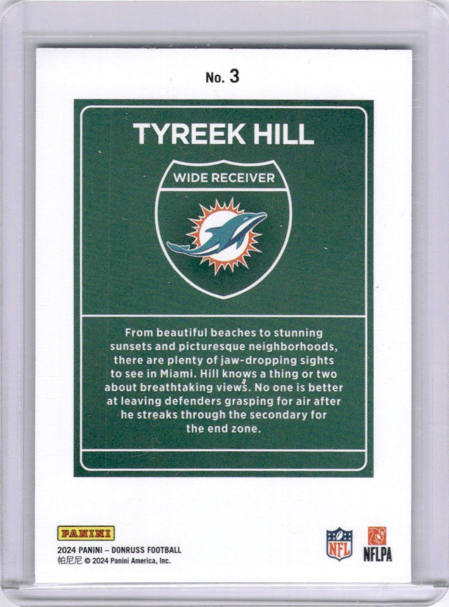Tyreek Hill 2024 Panini Donruss Downtown SP Case Hit Dolphins