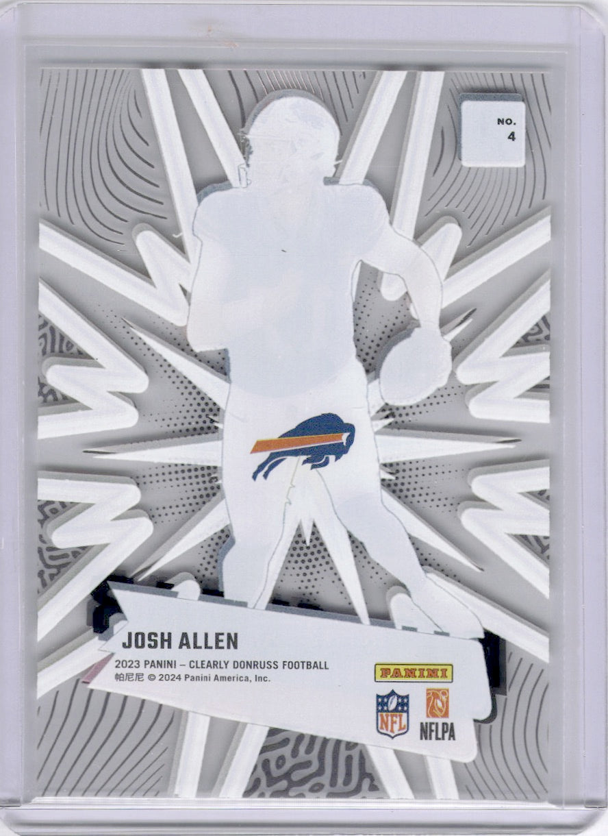 Josh Allen 2023 Panini Clearly Donruss Nu-Clear  SP Case Hit Bills MVP