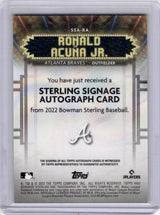 Ronald Acuña Jr 2022 Bowman Sterling Auto /99 Braves