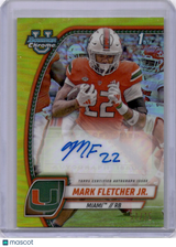 Mark Fletcher Jr. 2024 Bowman Chrome U Yellow Refractor /75 Auto Hurricanes