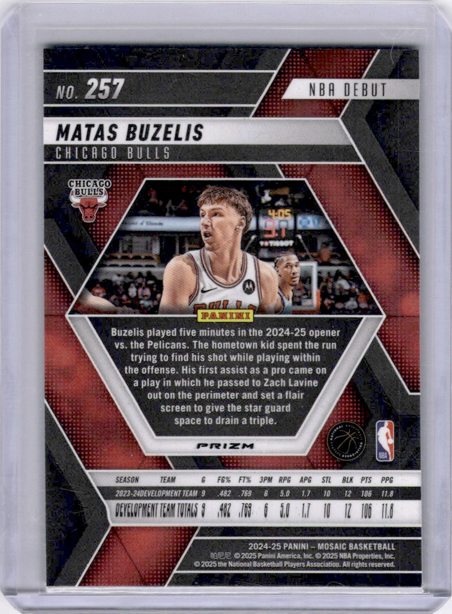 Matas Buzelis 2024-25 Panini Mosaic NBA Debut Genesis Rookie RC Bulls