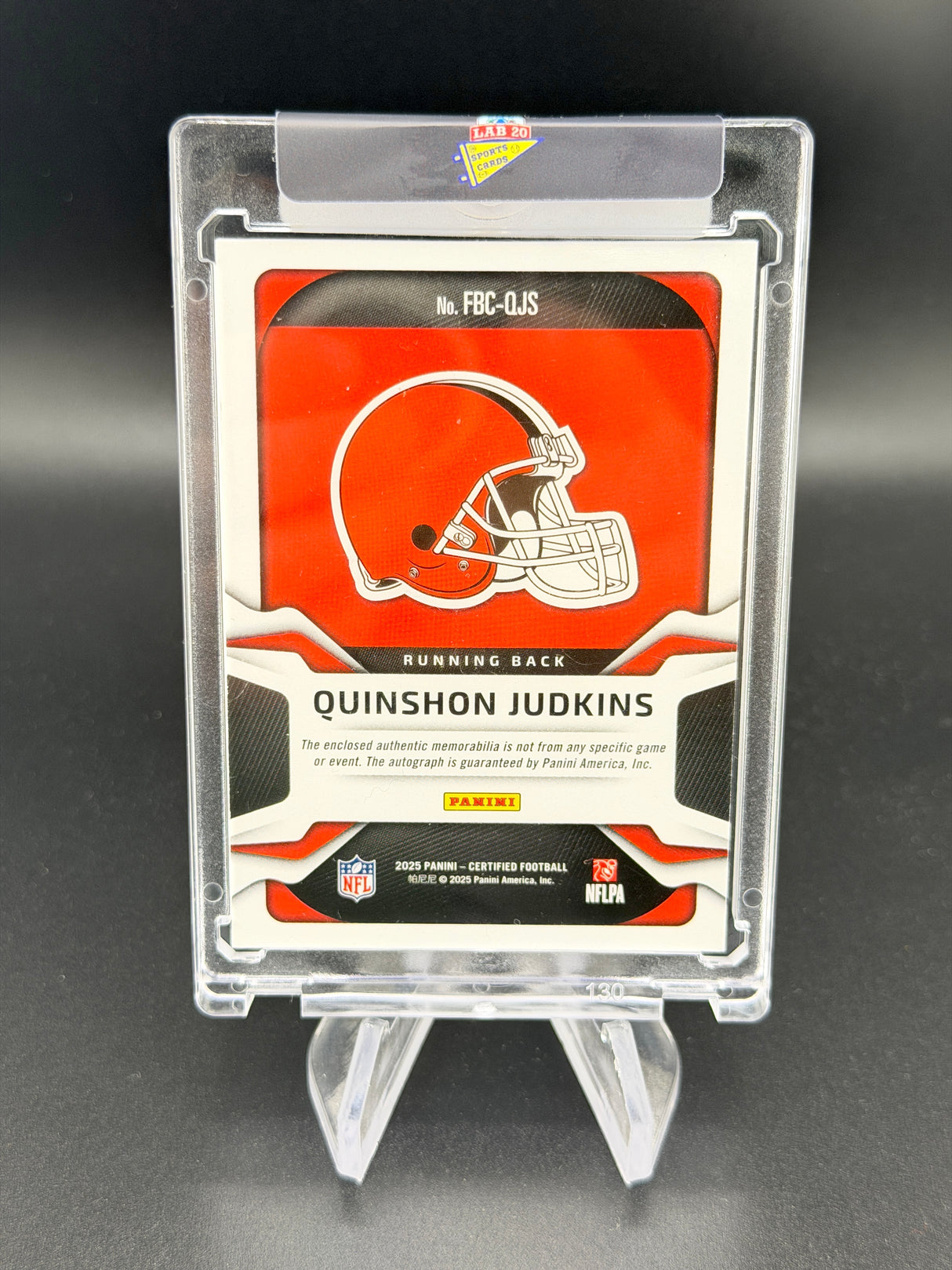 Quinshon Judkins 2025 Panini Certified Freshman Fabric Red /99 RC Rookie Browns