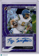 Ty Simpson 2022 Leaf Pro Set Purple Scope Auto /10 Alabama Rams