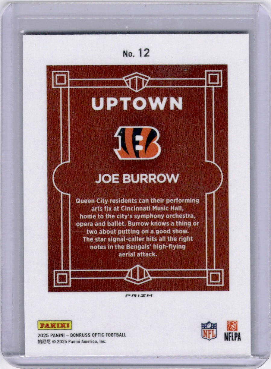 Joe Burrow 2025 Panini Donruss Optic Uptown SP Case Hit Bengals