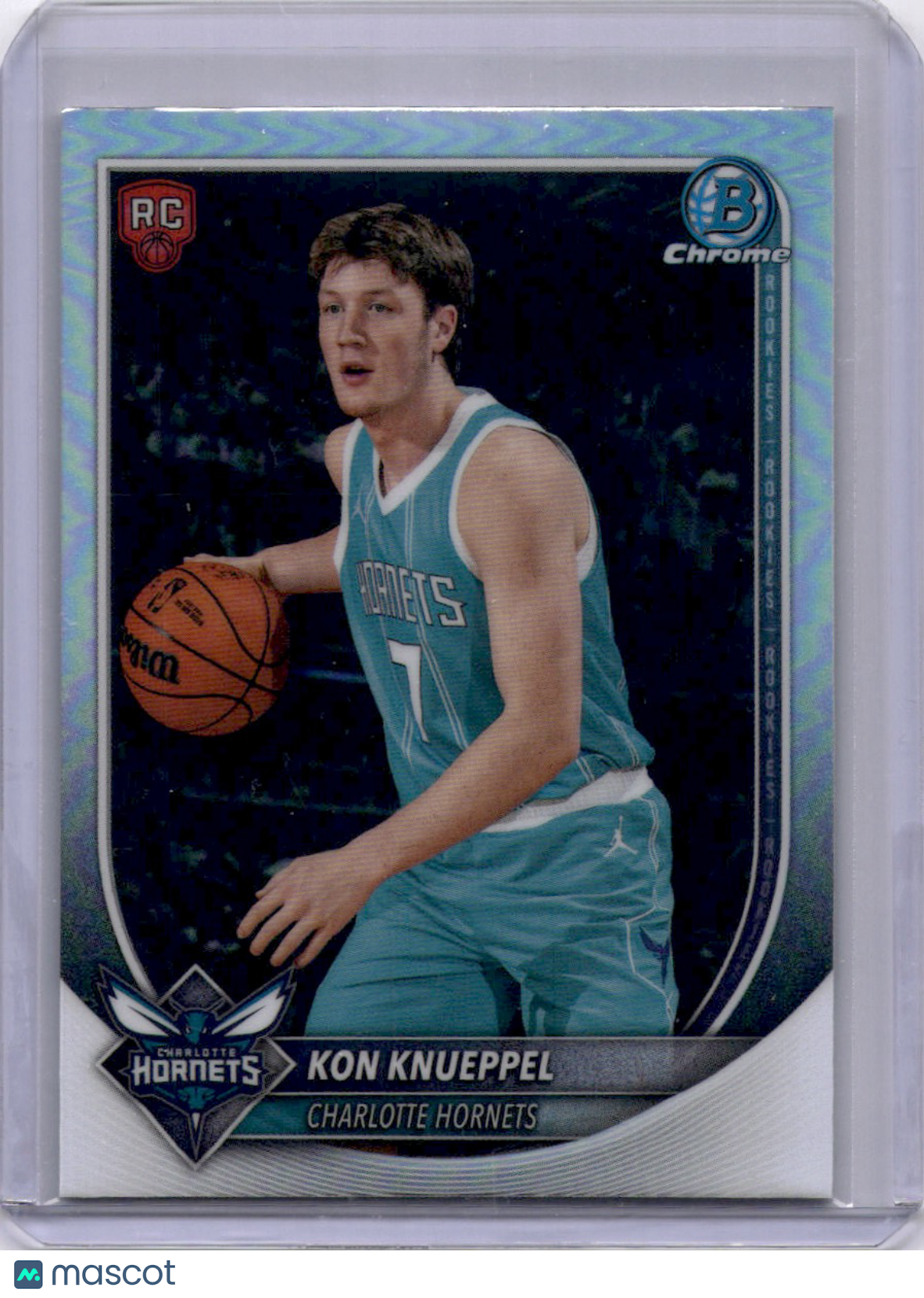 Kon Knueppel 2025 Bowman Chrome Red Logo Refractor Rookie RC Hornets