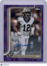 Chris Olave 2025 Topps Chrome Purple Refractor /75 Auto Saints