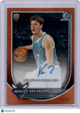 Kon Knueppel 2025-26 Bowman Chrome Orange Mojo Refractor /25 Auto Hornets