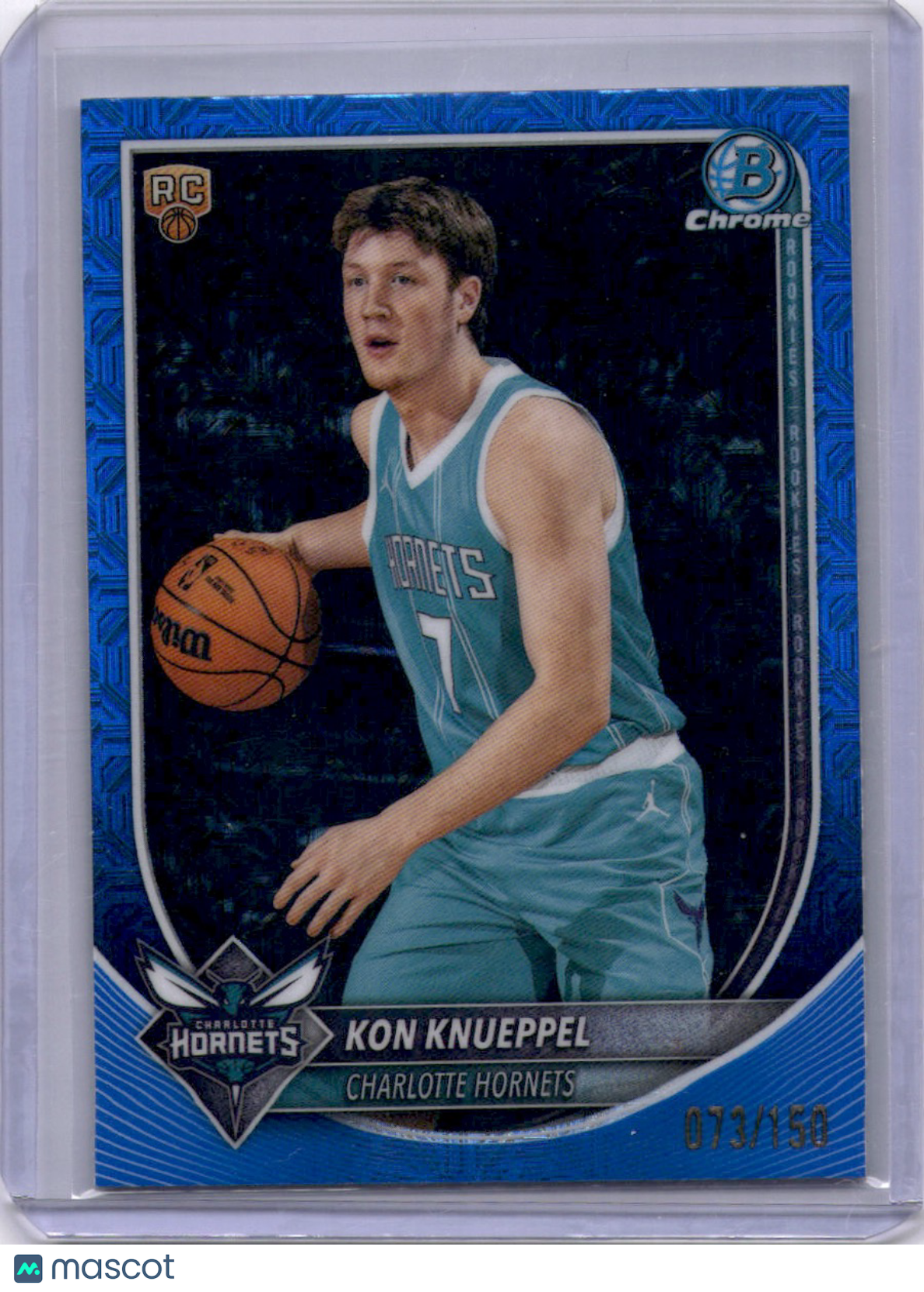Kon Knueppel 2025-26 Bowman Chrome Blue Mojo /150 RC Hornets