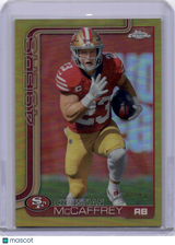 Christian McCaffrey 2025 Topps Chrome Gold Refractor /50 49ers